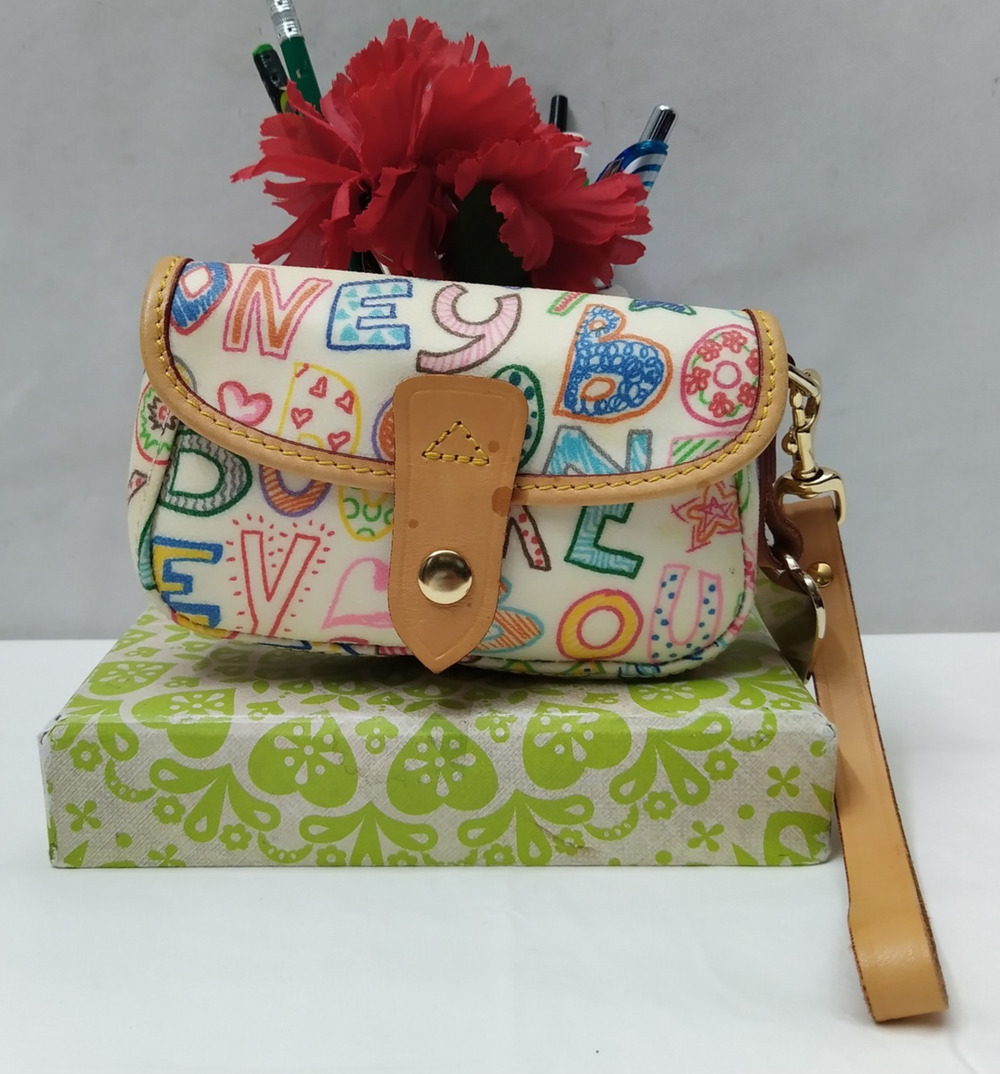 Dooney & Bourke Multicolor Coated Leather Wristlet - Coin Wallet